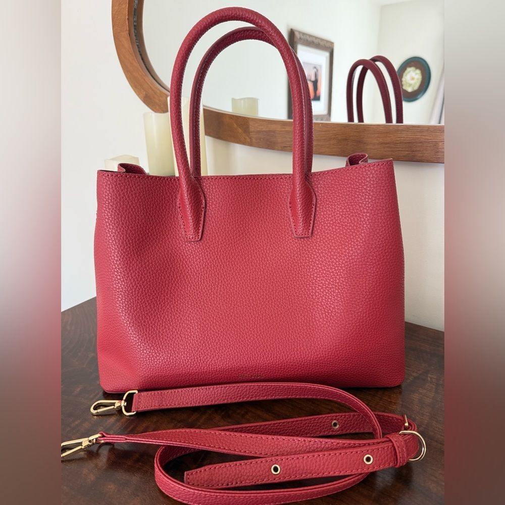 Matt and Nat Krista Small Vegan Red Leather Tote Bag